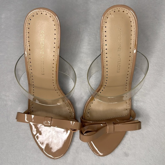 Adrienne Vittadini Nude Bow Slide Sandals 6 - Picture 2 of 11